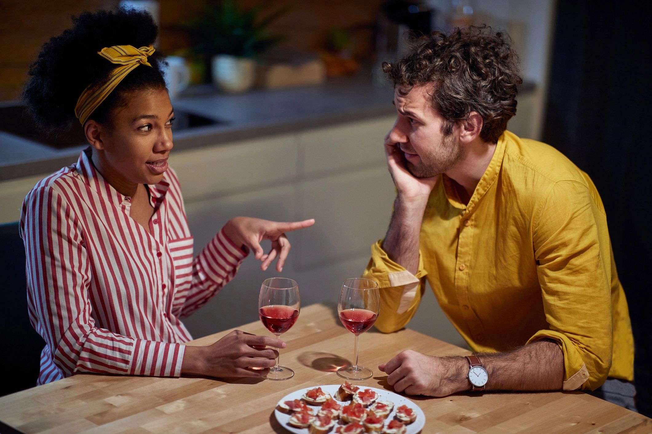Homeowners talking at a table